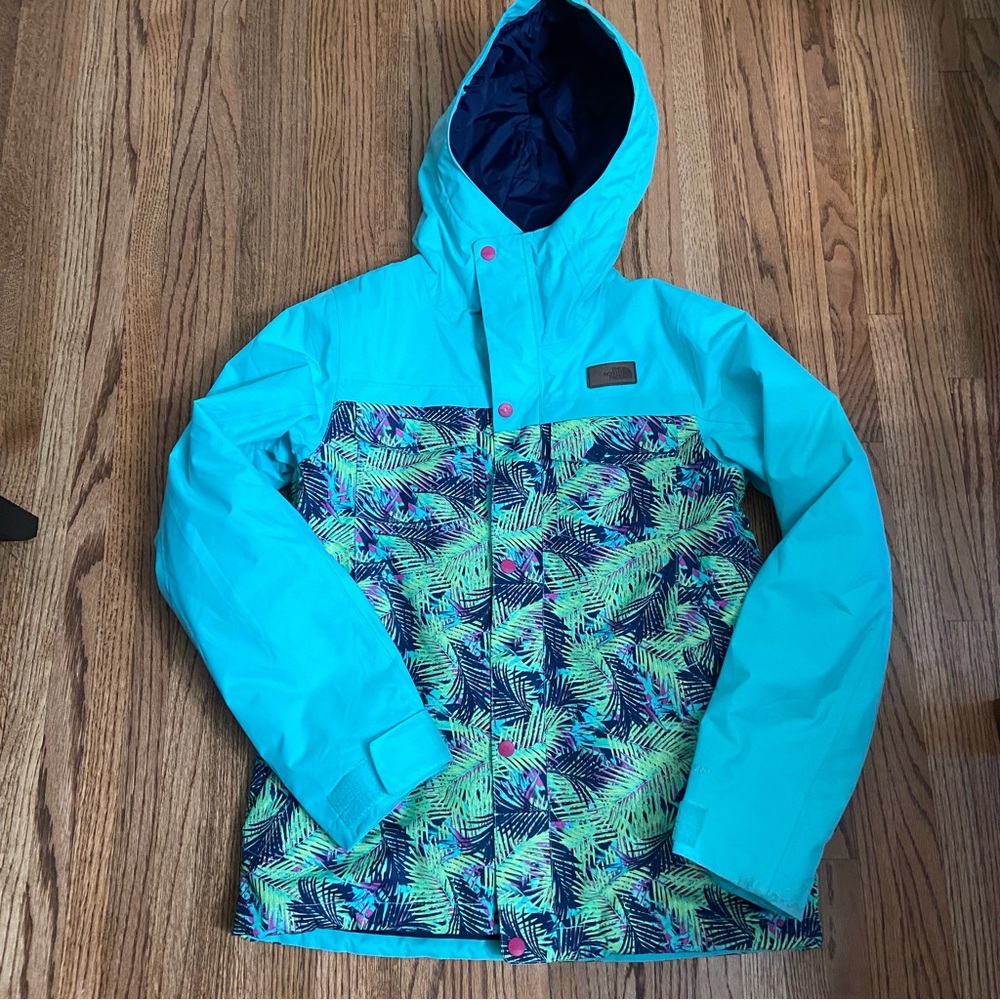 The North Fave Ski Jacket Printed Tropical Colorful Palm Tree Small NWOT